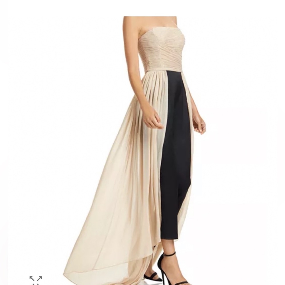 Strapless Two-Tone Jumpsuit & Skirt - NEW with tags champagne and black